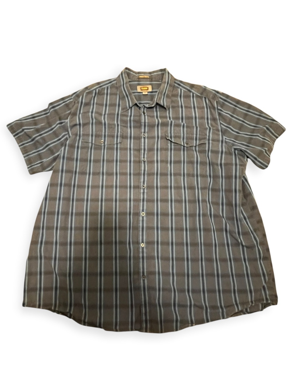 The Foundry Supply Co. Comfort Stretch Plaid Short Sleeve Shirt 3XLT
